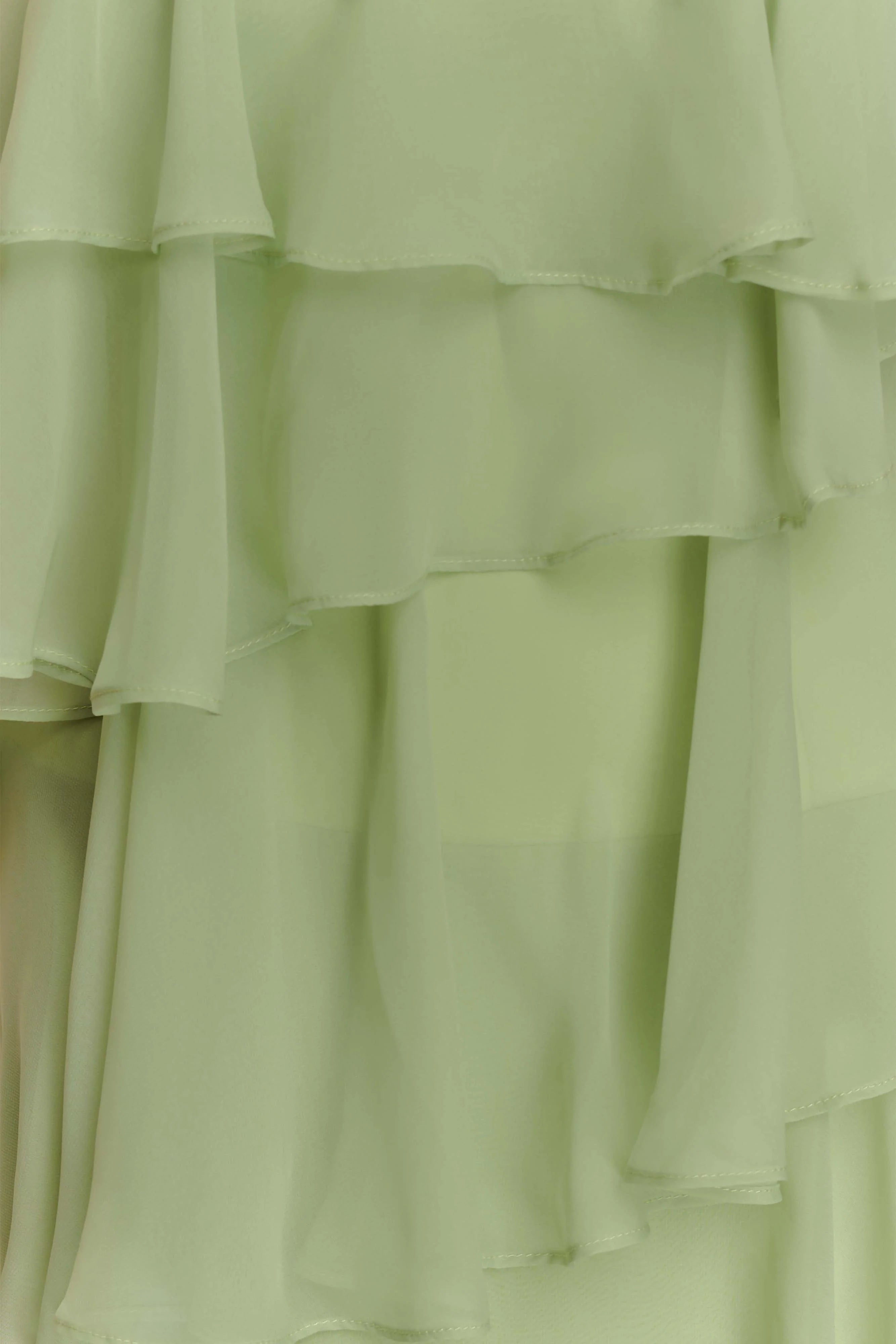 Alexa Ruffle Chiffon Maxi Dress Pastel Lime