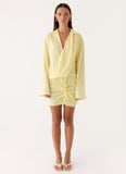 Farretti Shirt Mini Dress Pale Yellow