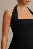 Avielle Black Halter Neck Maternity Maxi Dress