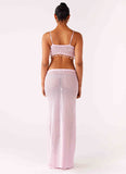 Shellbound Crochet Maxi Dress Pink