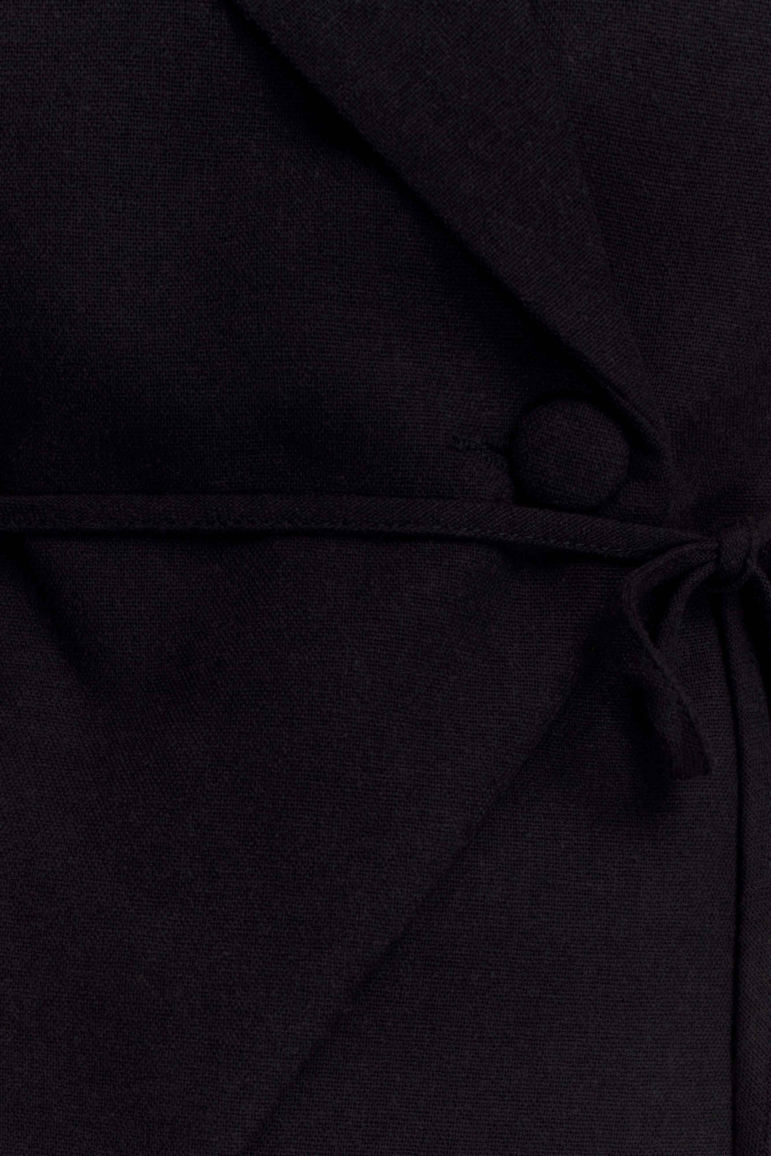 Andina Shortsleeve Linen Top Black