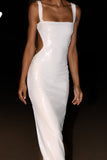 Adoria Sequin Cut Out Maxi Dress White