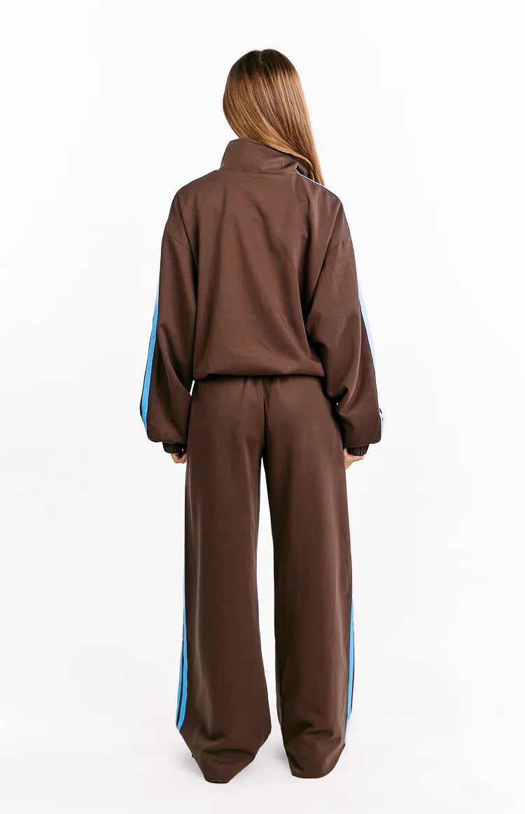 Kosie Chocolate And Blue Stripe Jacket