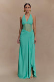 Jonna Chiffon And Mesh Maxi Dress Lagoon