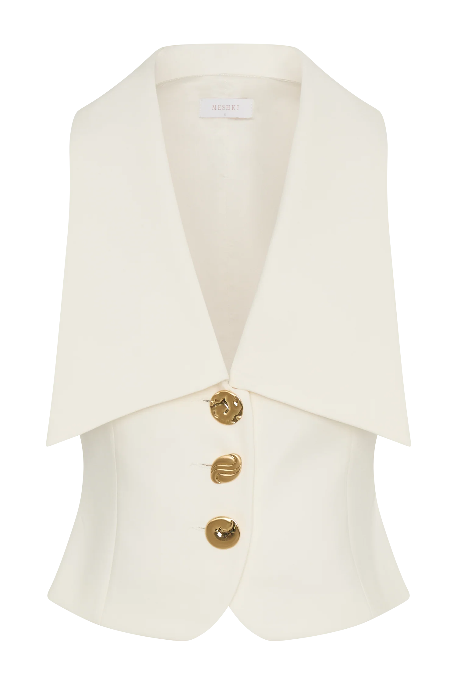 Alix Mixed Button Vest Ivory