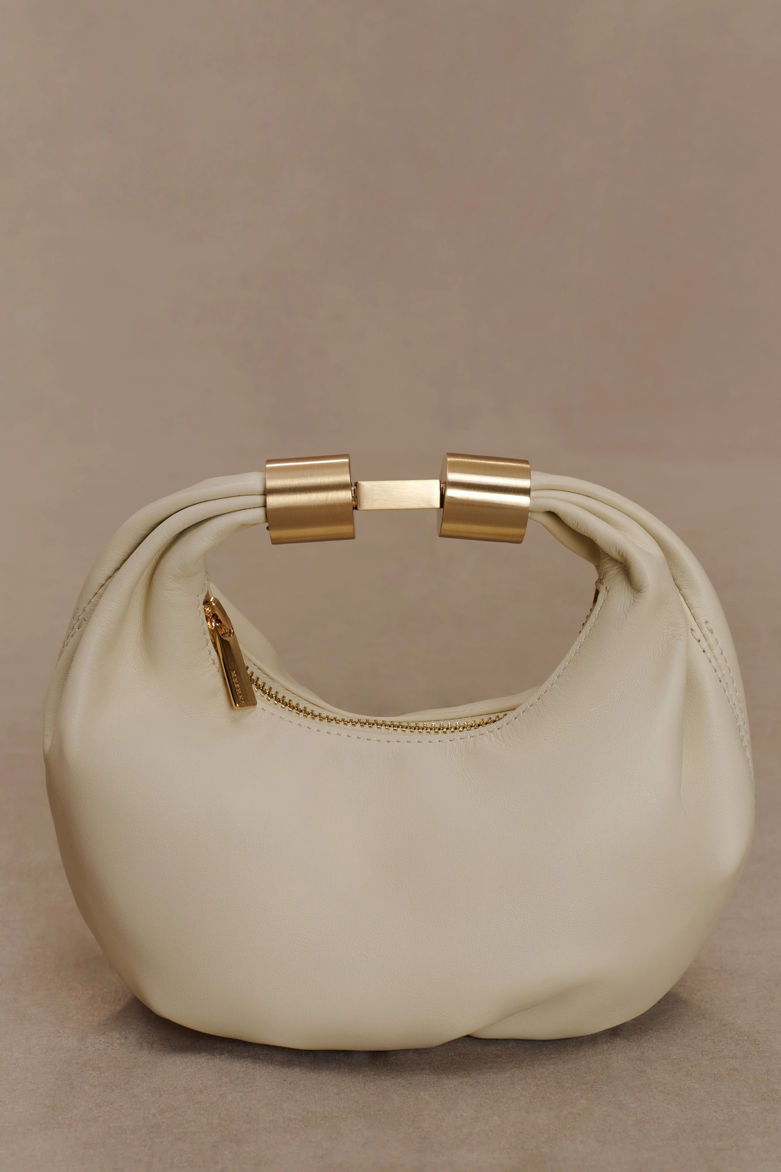 Bristol Mini Croissant Leather Bag Ivory