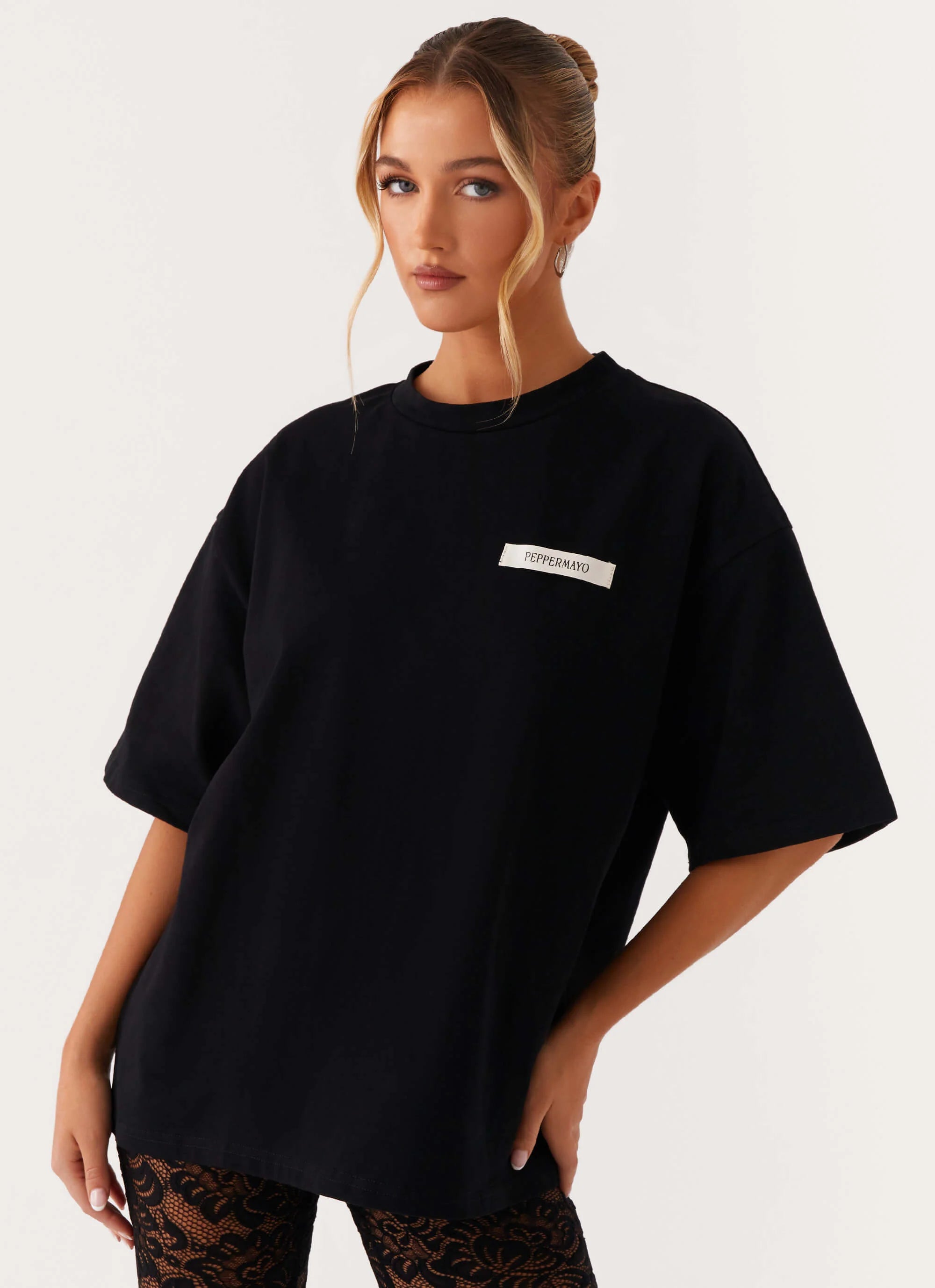 Signature Oversized Tee Black