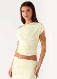 Liana Asymmetrical Top Yellow