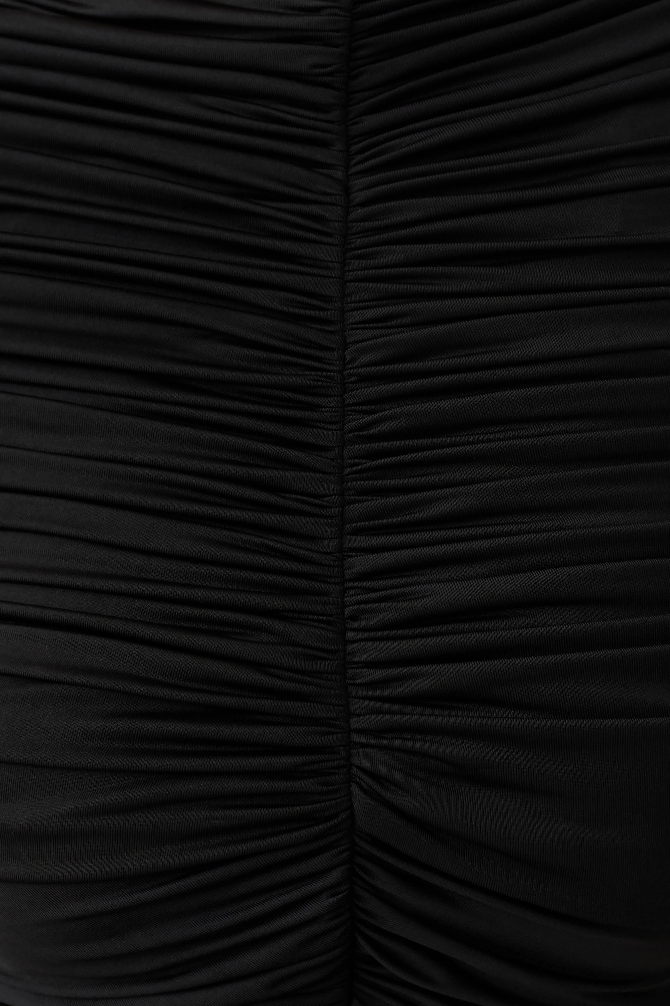Linh Slinky High Neck Gathered Top Black