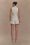 Alix Mixed Button Vest Ivory
