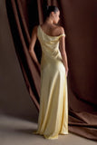 Jacinta One Shoulder Maxi Dress Pastel Lemon