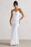Idyllic Cream Strapless Corset Style Fishtail Maxi Dress
