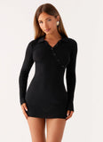 Off Duty Polo Dress Black