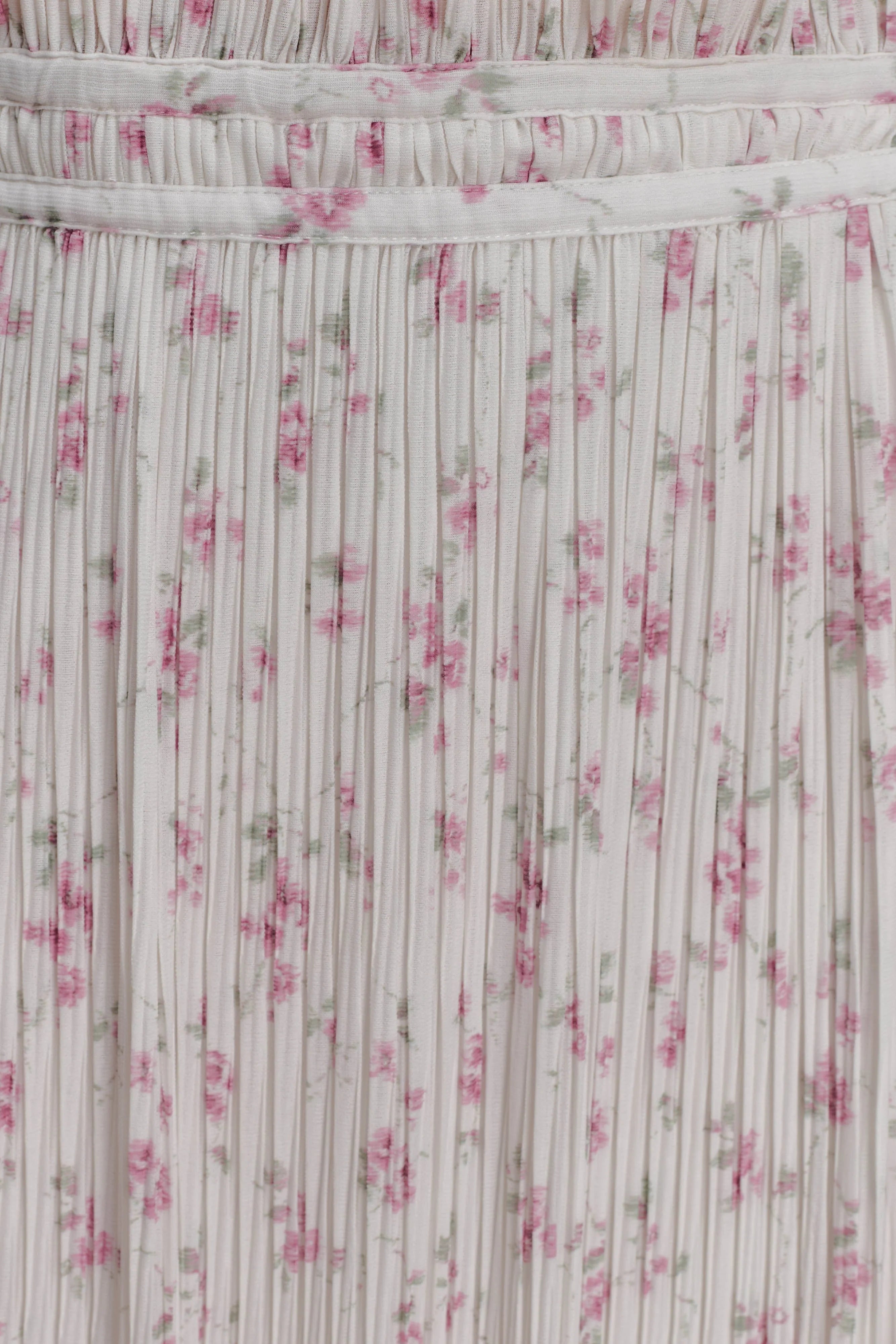 Amaris Gathered Plisse Maxi Skirt Floral Ditsy Print