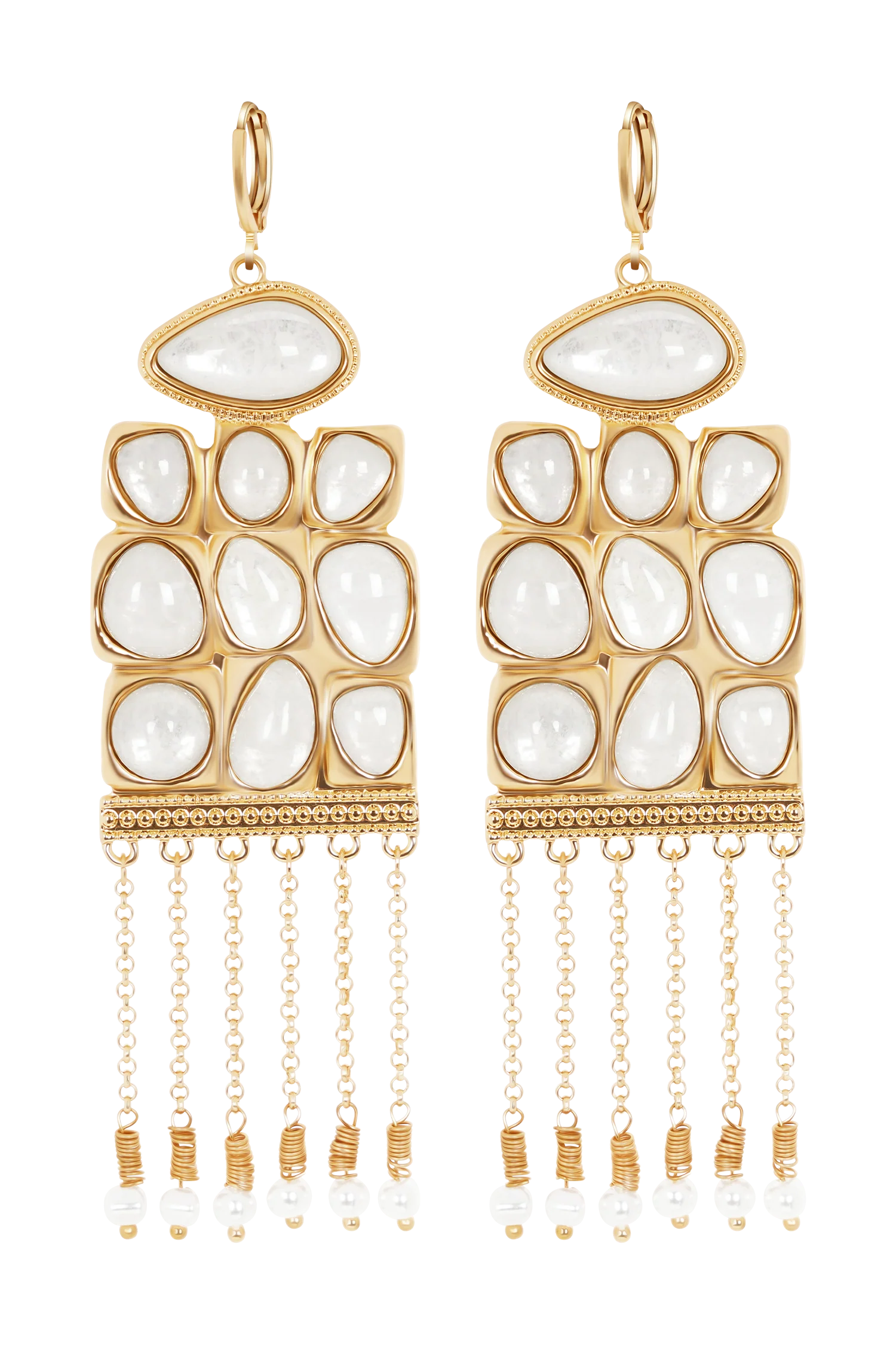 Annika Horizontal Resin Drop Earrings Gold