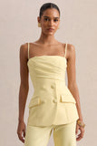 Lunivra Lemon Square Neck Tailored Top