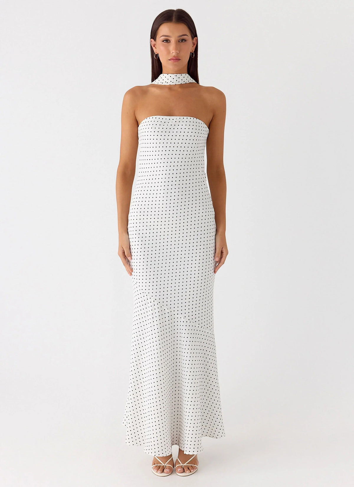 Under The Pagoda Maxi Dress White Polkadot