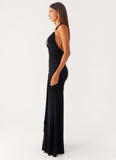 Miyah Halter Hardware Maxi Dress Black