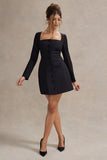 Andie Black Tailored Square Neck Mini Dress