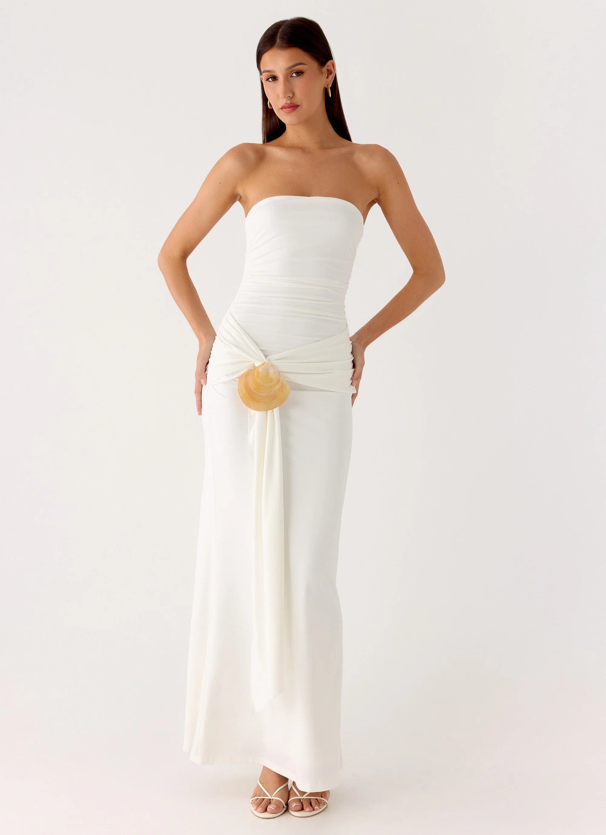 Party After Party Shell Maxi Dress White