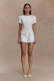 Anne Satin Mini Short White