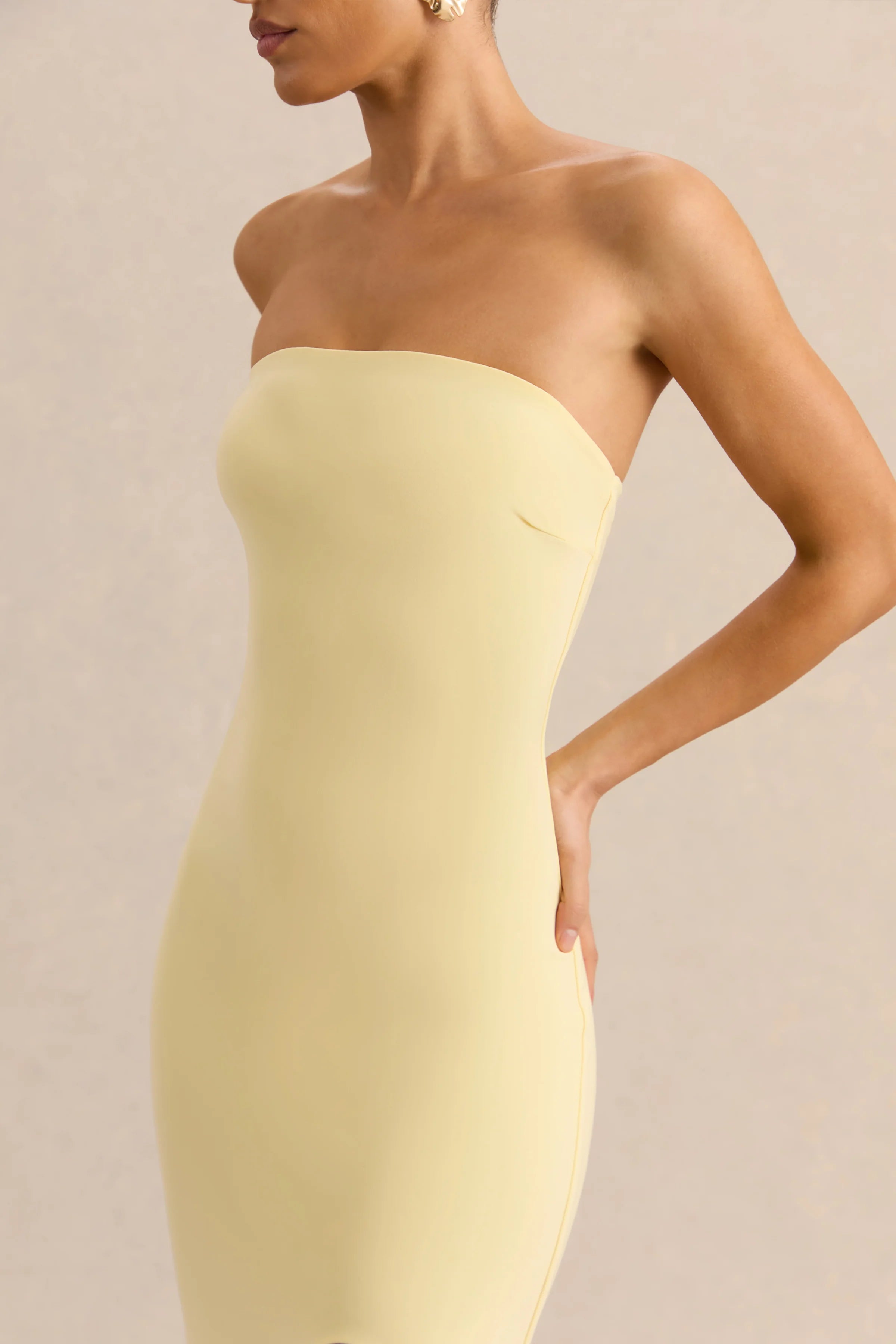 Melva Lemon Bandeau Maxi Dress