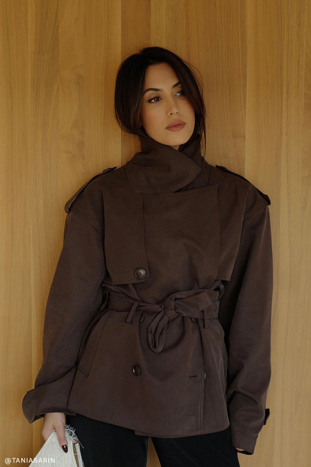 Alden Short Trench Jacket Chocolate