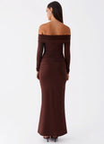 Rudy Long Sleeve Maxi Dress Chocolate