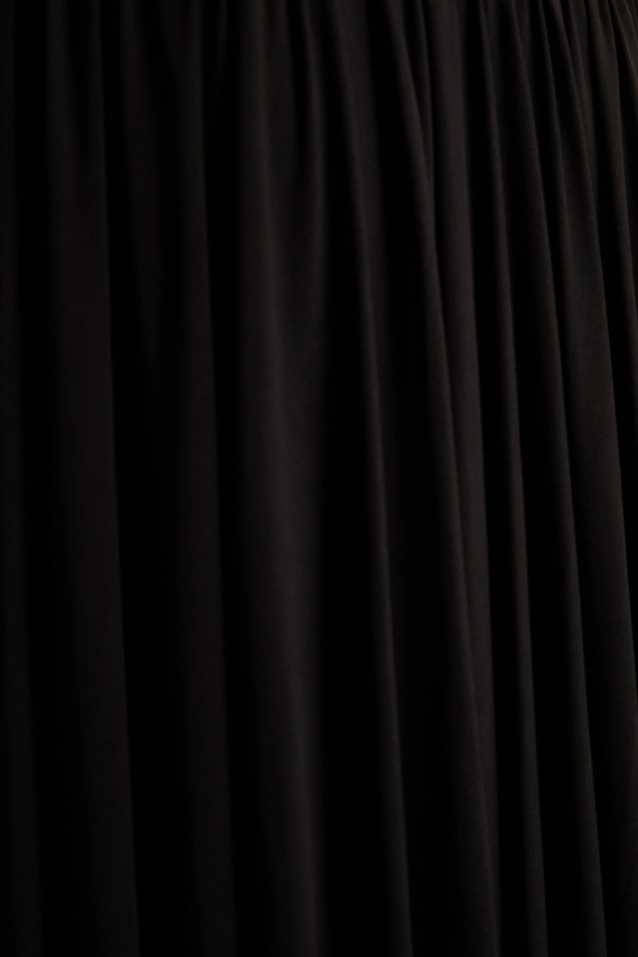 Verity Black Cowl Neck Maxi Dress With Sheer Skirt