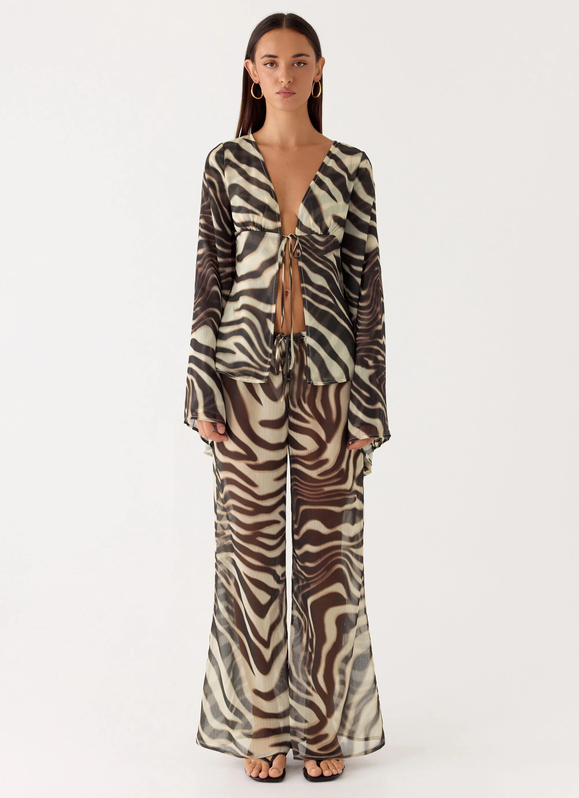 Jadia Flared Pants - Zebra