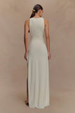 Kaiden Slinky Beaded Maxi Dress Ivory
