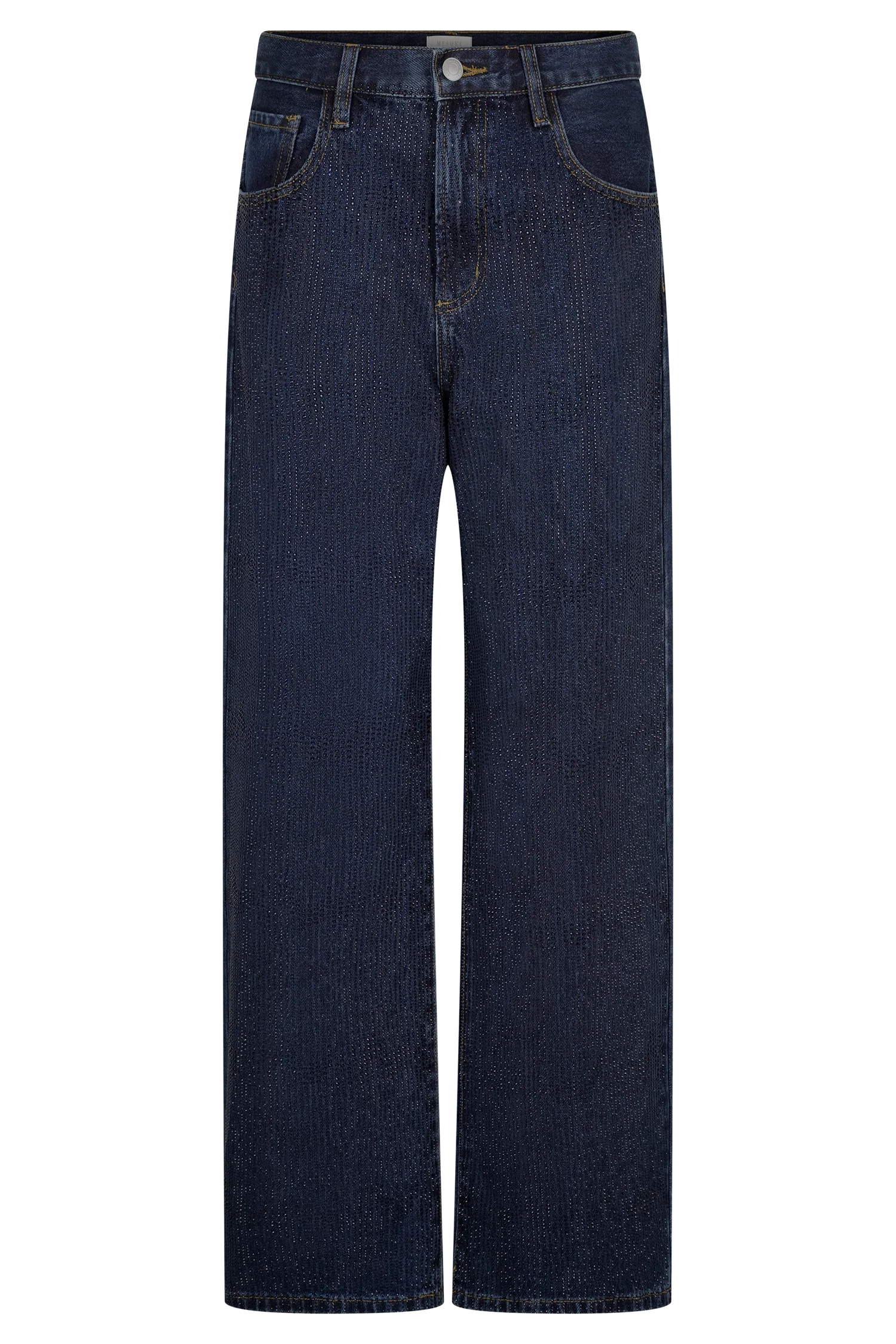 Laina Mid Rise Diamante Denim Jeans Midnight Blue