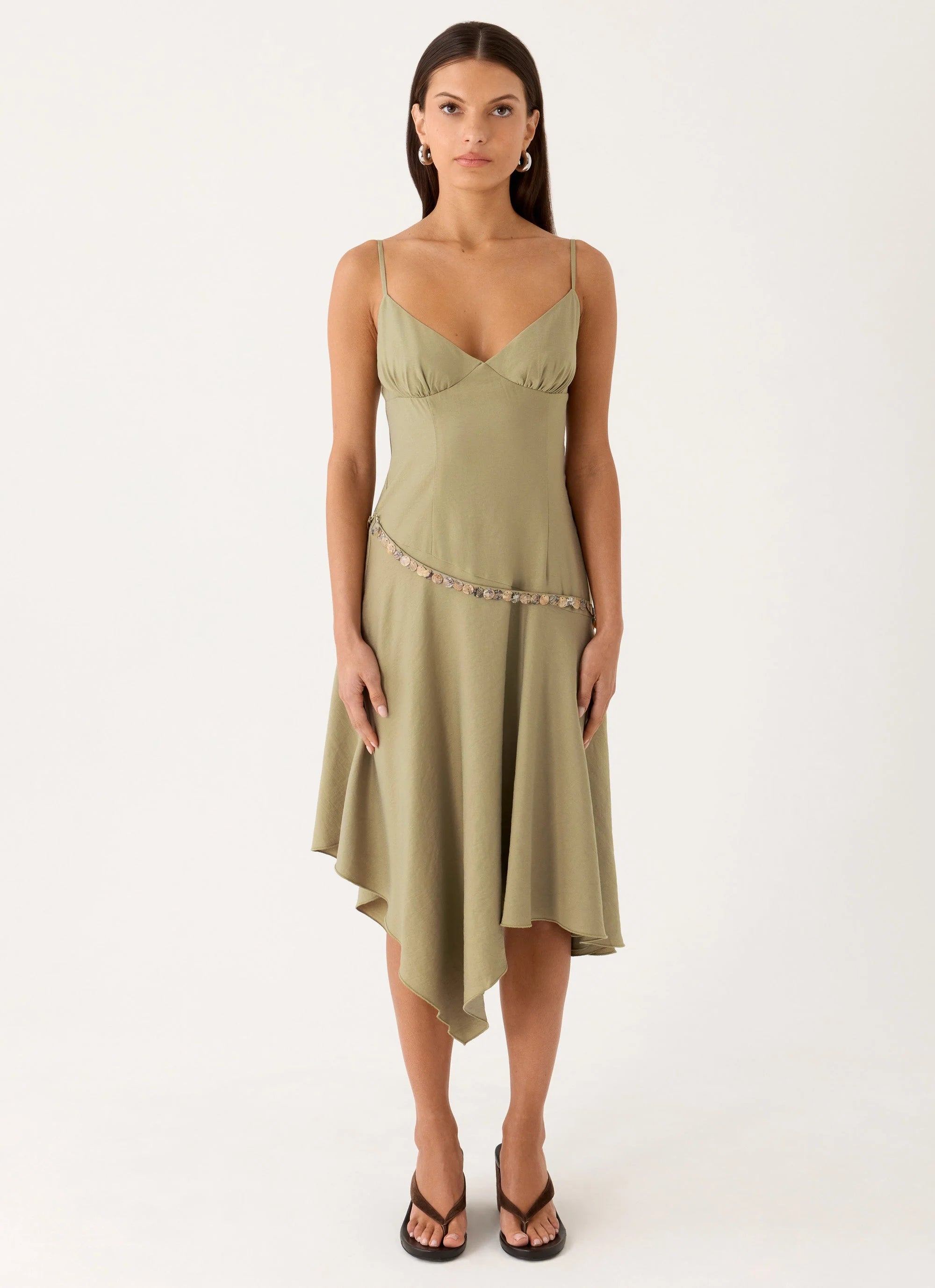 Lazure Midi Dress Pale Olive