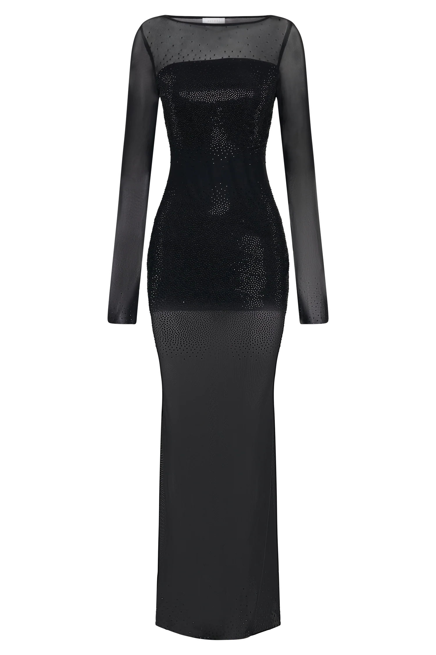 Lior Mesh Maxi Dress With Hotfix Black