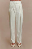 Penelope Pleated High Waisted Pants Ivory