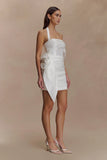 Claudine Taffeta Floral Mini Dress White