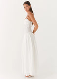 Jacinda Drop Waist Maxi Dress Ivory