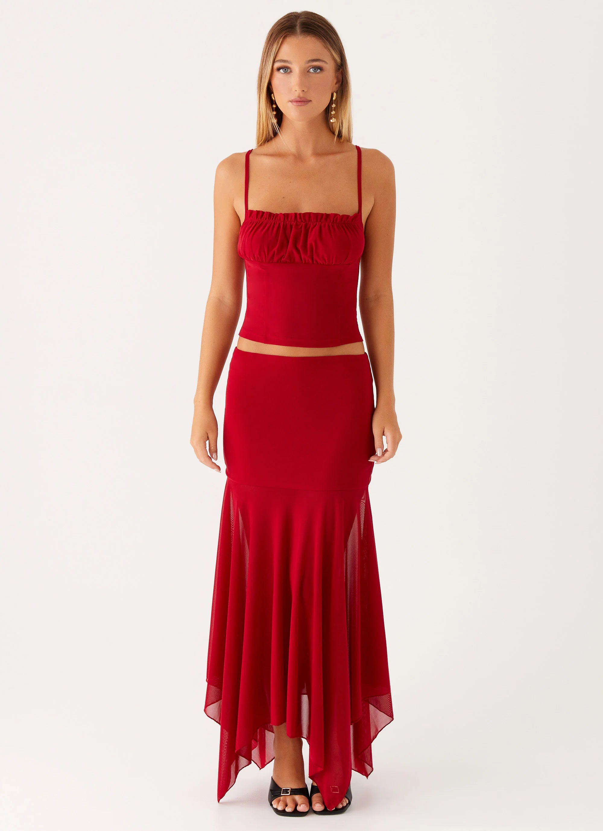 Dionne Maxi Skirt Red