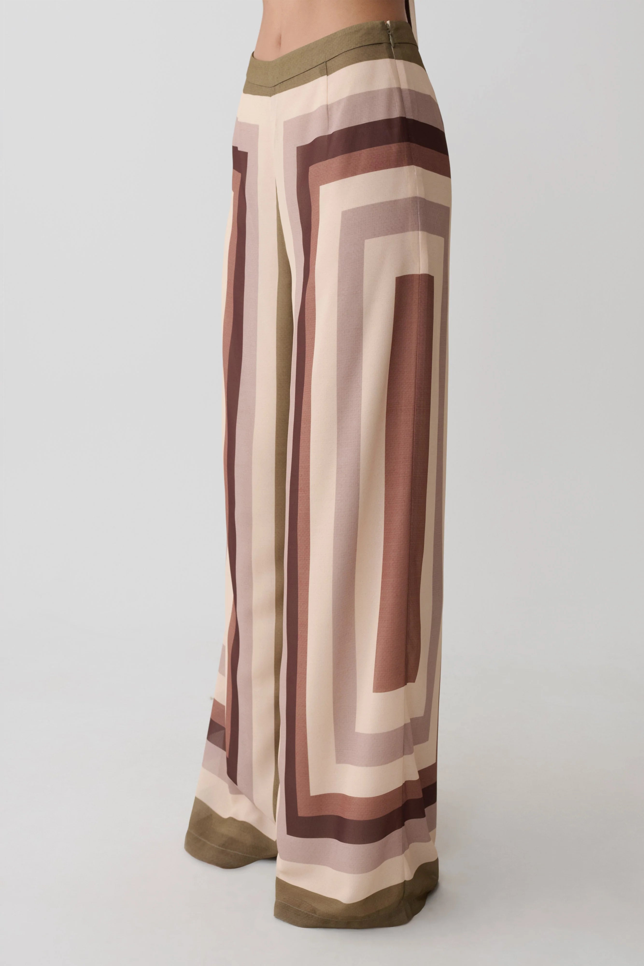 Rachel Chiffon Straight Leg Pants Multi Stripe