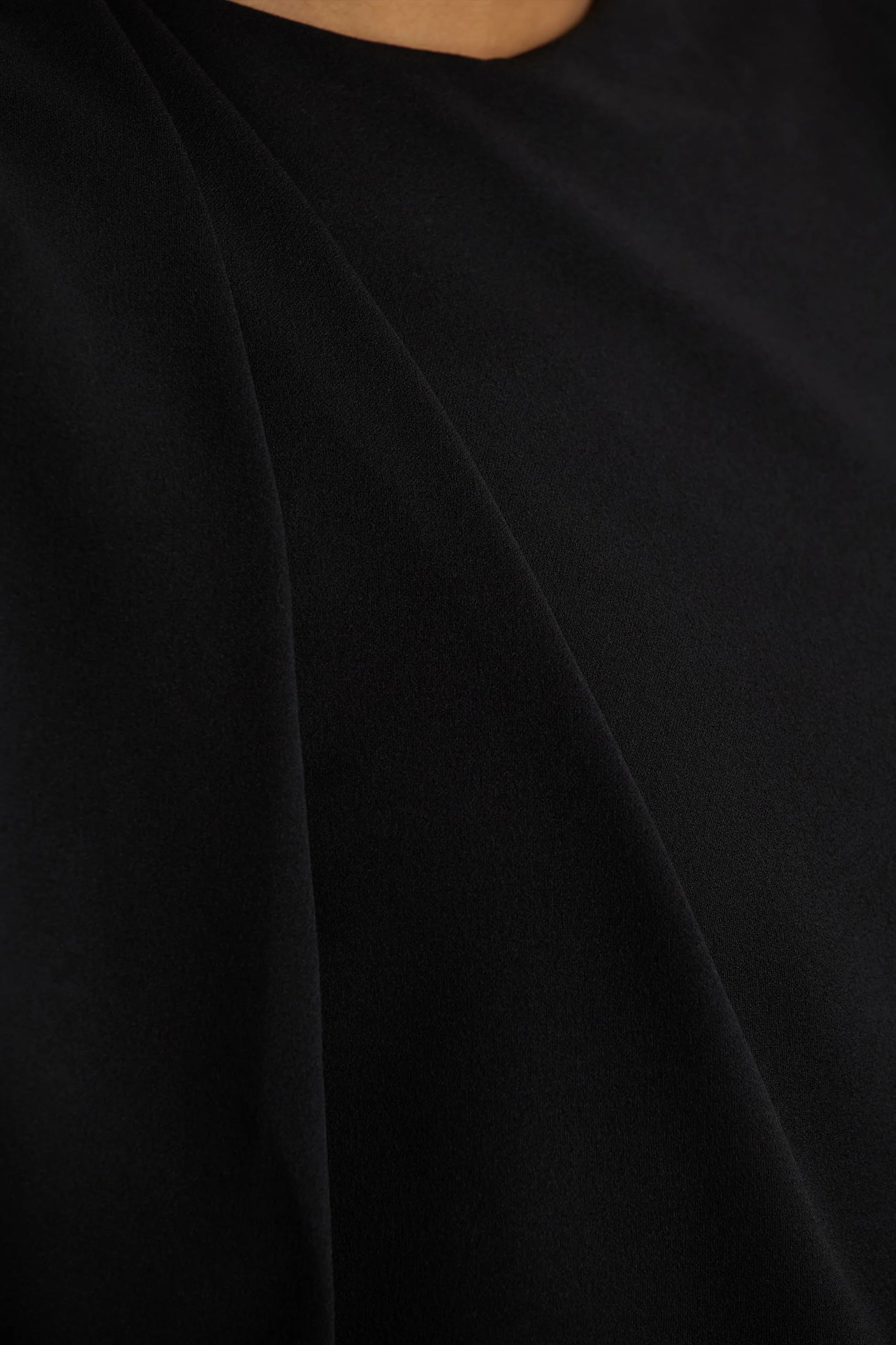 Meave Black Boat Neck Maxi Dress With Draped Detail