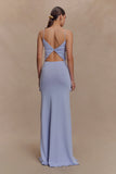 Reama Wrap Over Knit Maxi Dress Cornflower Blue
