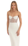 Shimmer Maxi Dress in White