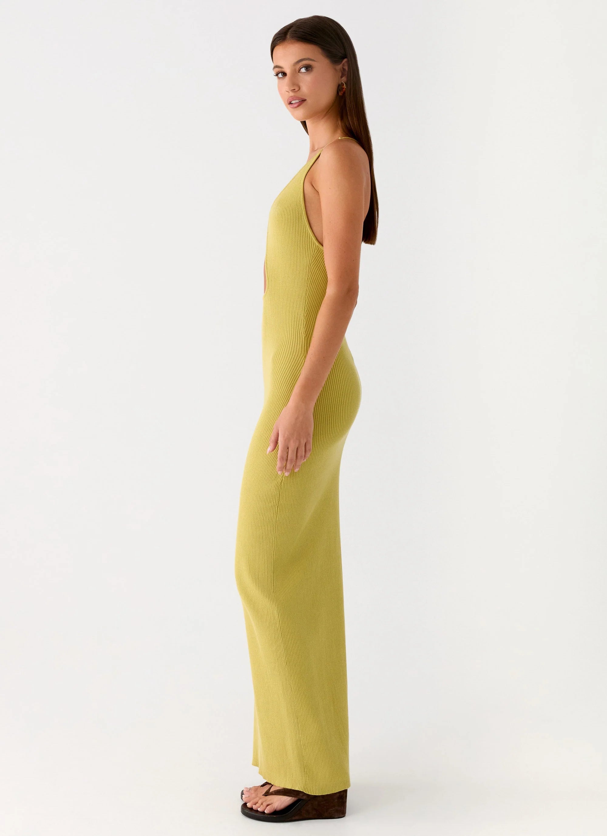 Hold On Tight Knit Maxi Dress Olive