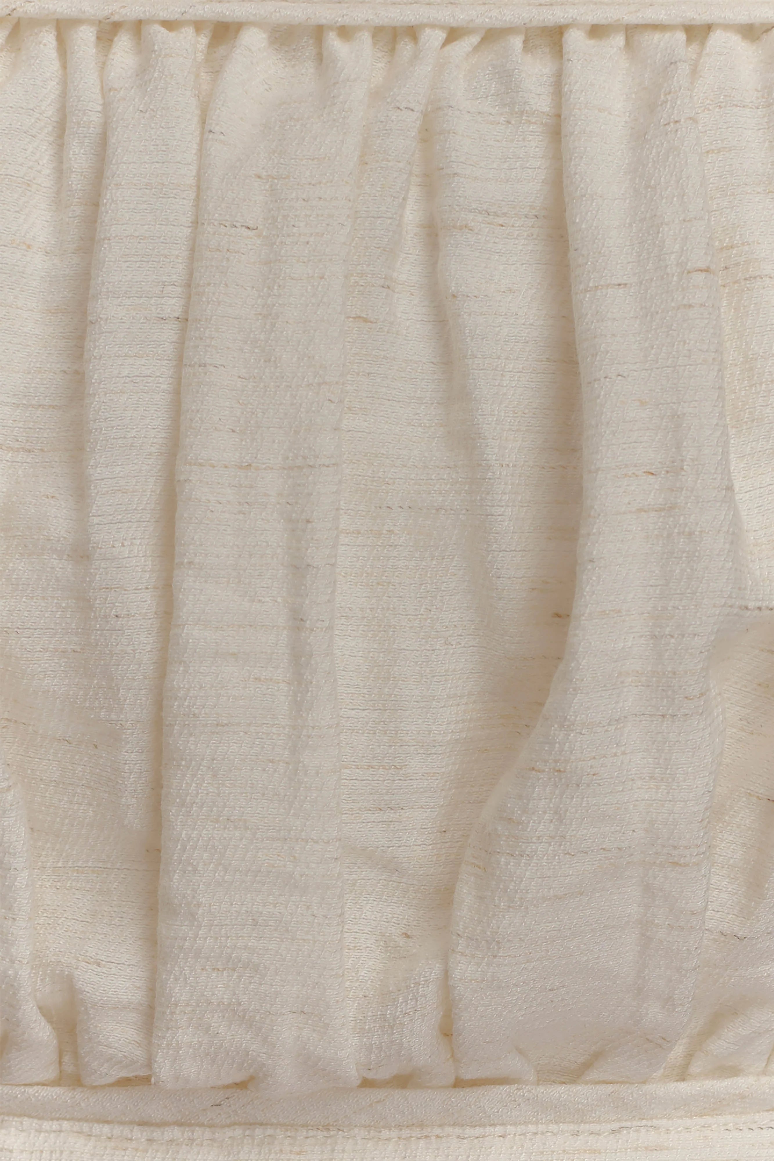 Scottie Shirred Linen Bandeau Oat Marle