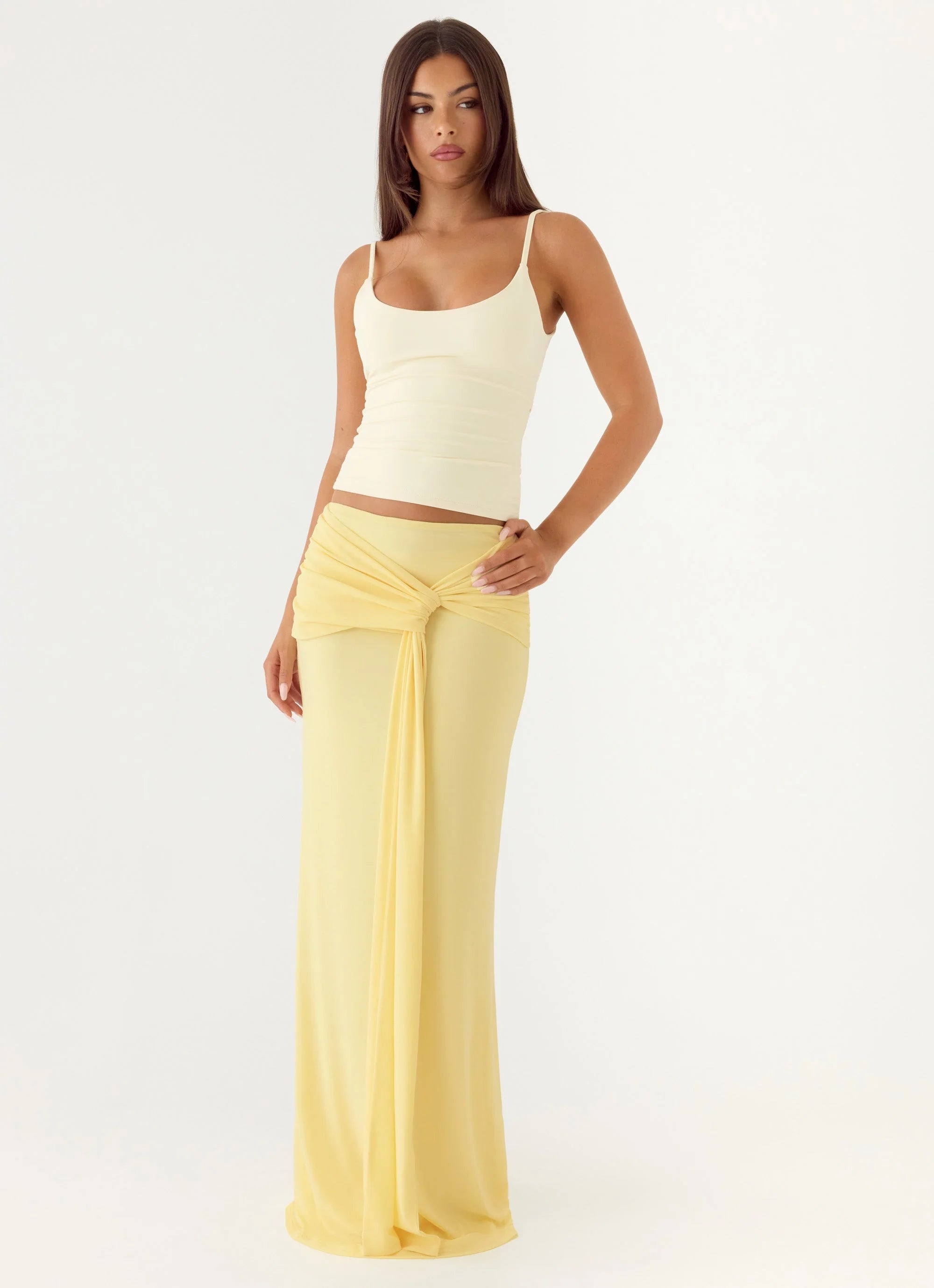 In Destiny Wrap Maxi Skirt - Yellow
