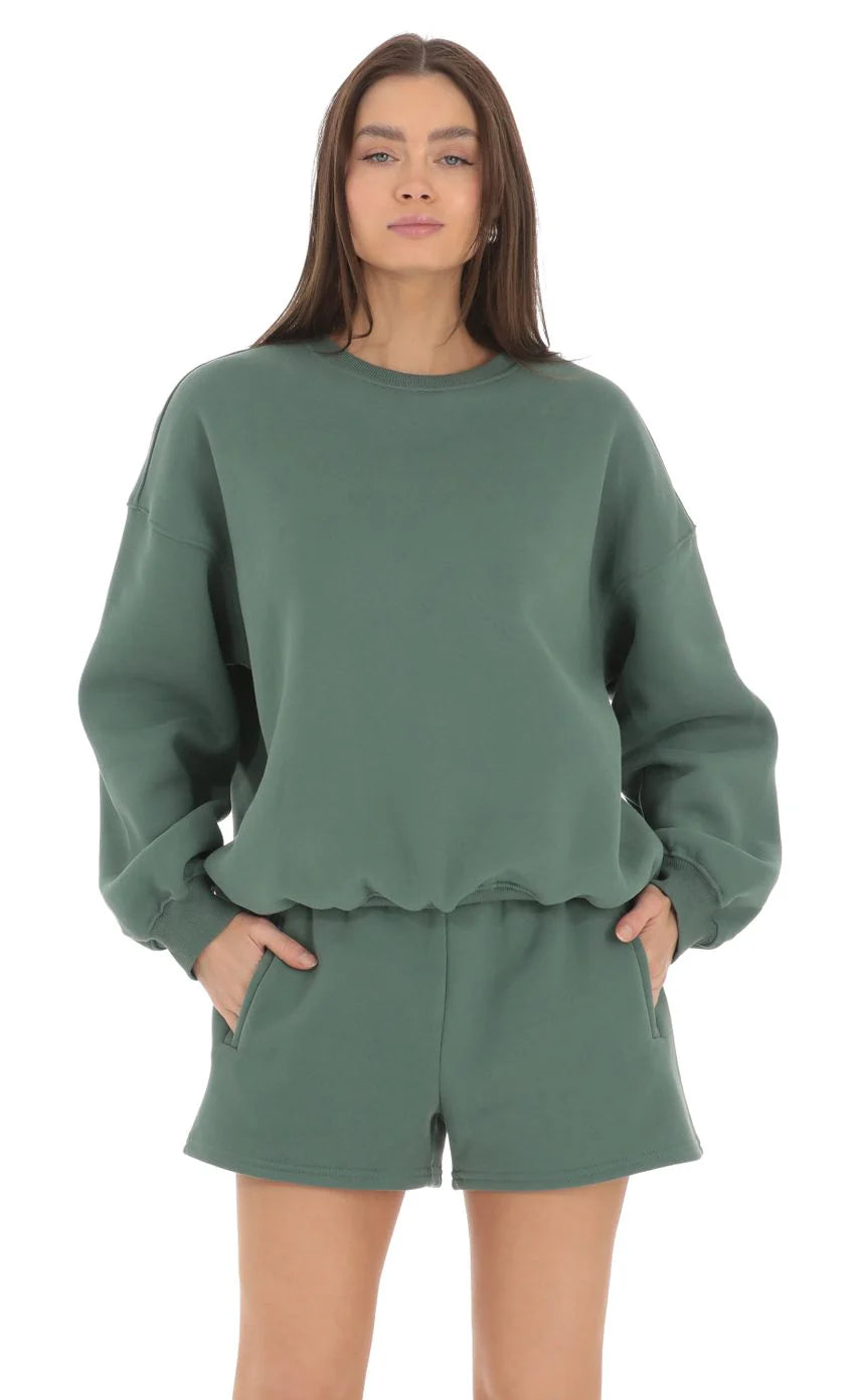 Fleece Jumper in Hunter
