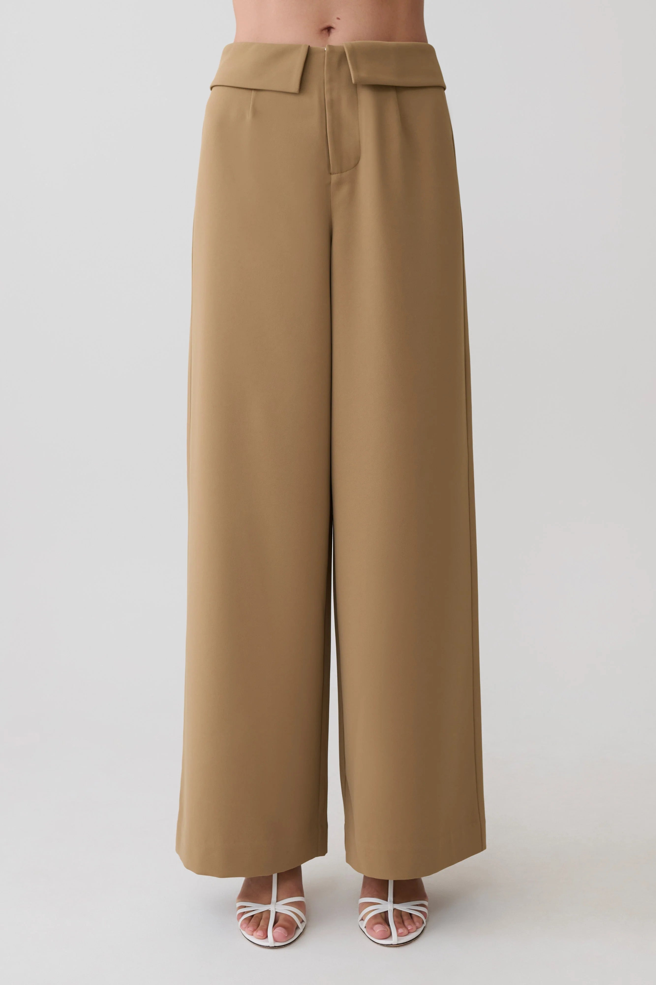 Tanya Wide Leg Suiting Pants Camel
