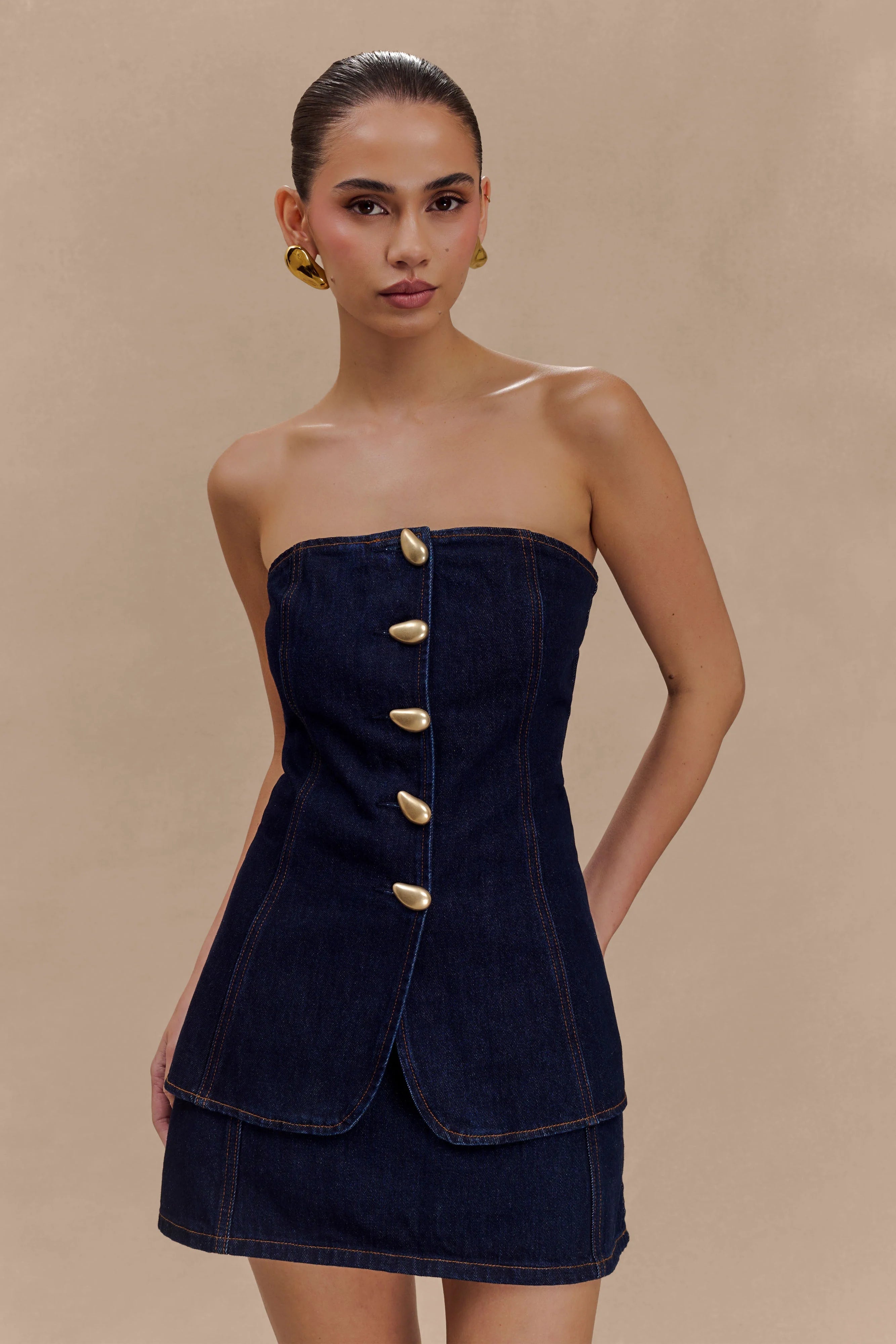 Rosalyn Mini Denim Skort Indigo Blue