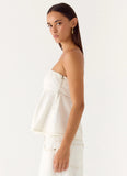 Nathan Denim Top - White