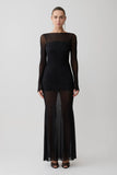 Lior Mesh Maxi Dress With Hotfix Black